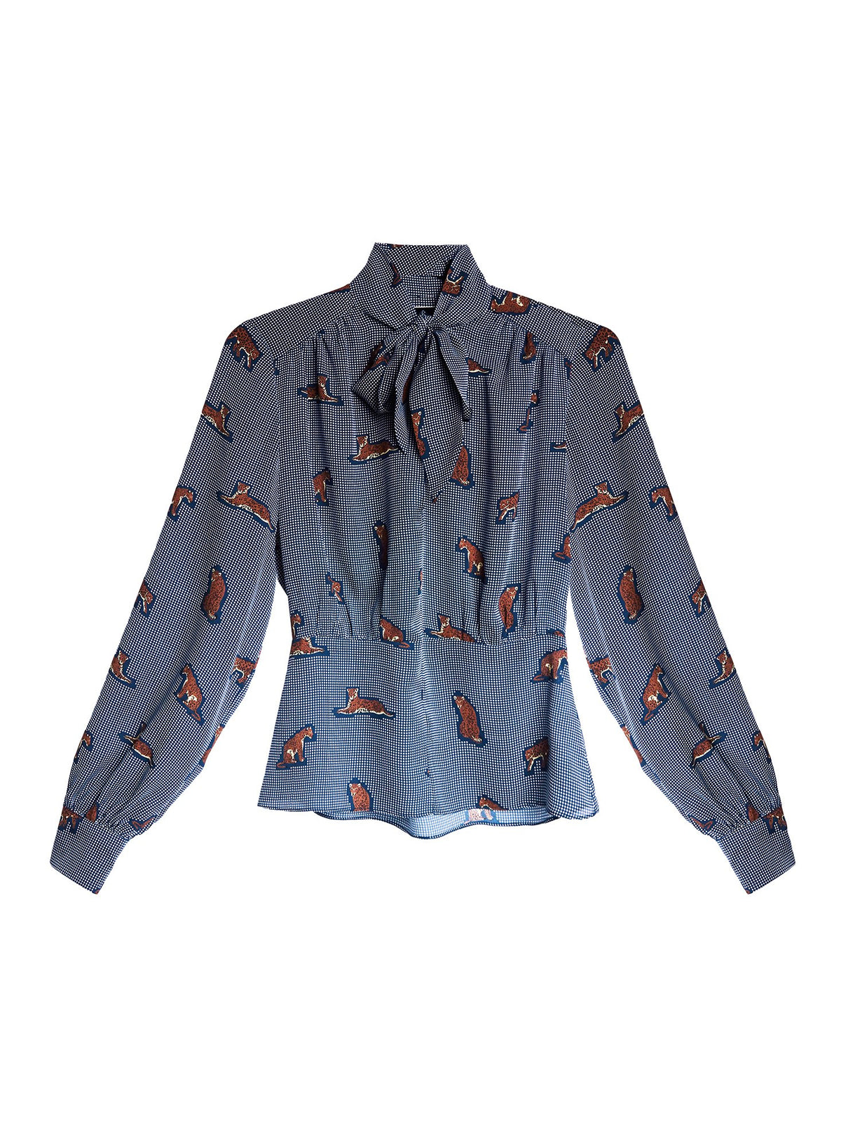 Jaguar Printed Bow Blouse