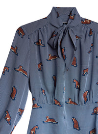 Jaguar Printed Bow Blouse