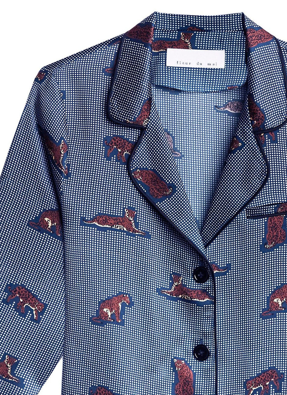 Jaguar blue suede - Fleur PJ Top | Fleur du Mal - DEMO