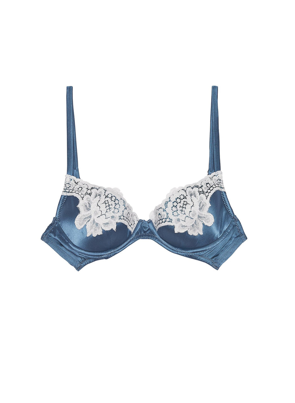 Mylos blue - James Lace Lined Demi Bra | Fleur du Mal - DEMO