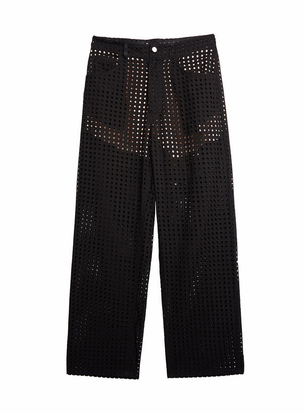 Black - Eyelet Jean | Fleur du Mal - DEMO