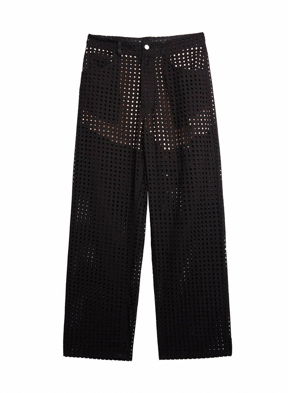Black - Eyelet Jean | Fleur du Mal - DEMO