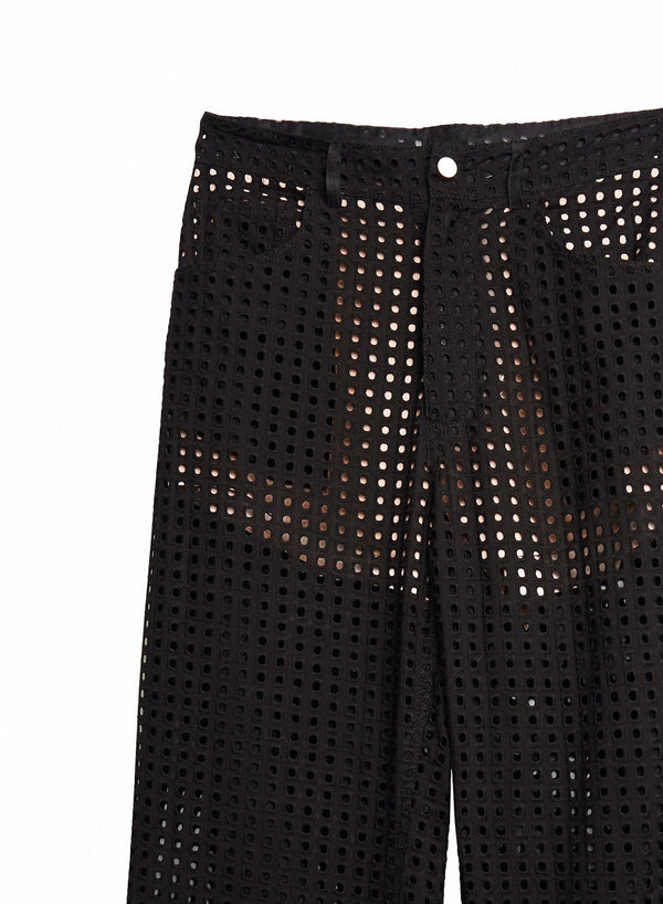 Black - Eyelet Jean | Fleur du Mal - DEMO