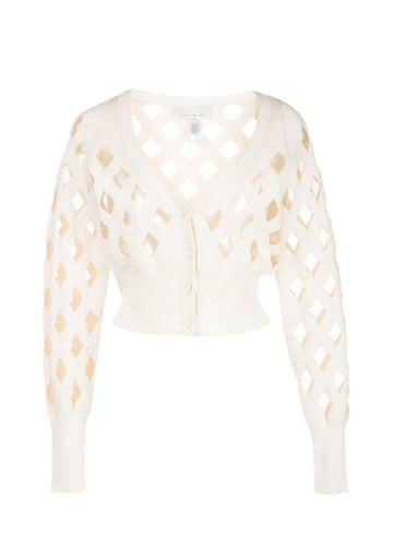 Ivory - Knit Grid Cardigan | Fleur du Mal - DEMO