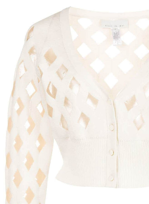 Ivory - Knit Grid Cardigan | Fleur du Mal - DEMO