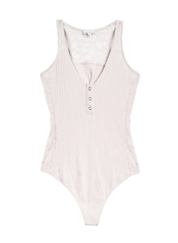 Puff - Lace Insert Ribbed Bodysuit | Fleur du Mal - DEMO