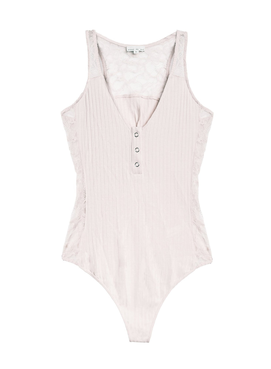 Puff - Lace Insert Ribbed Bodysuit | Fleur du Mal - DEMO