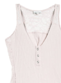 Lace Insert Ribbed Bodysuit