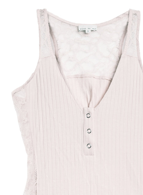 Puff - Lace Insert Ribbed Bodysuit | Fleur du Mal - DEMO