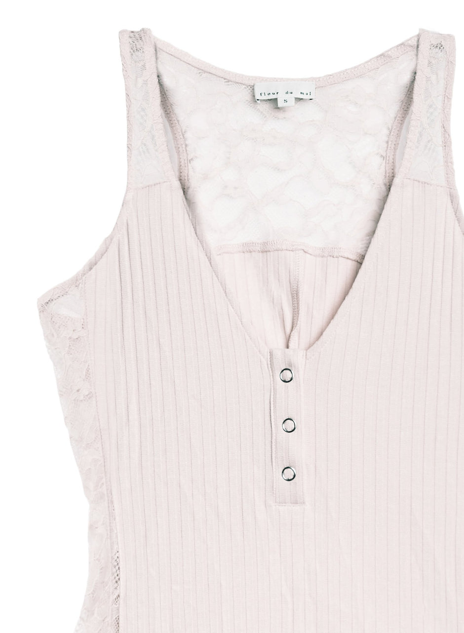 Puff - Lace Insert Ribbed Bodysuit | Fleur du Mal - DEMO
