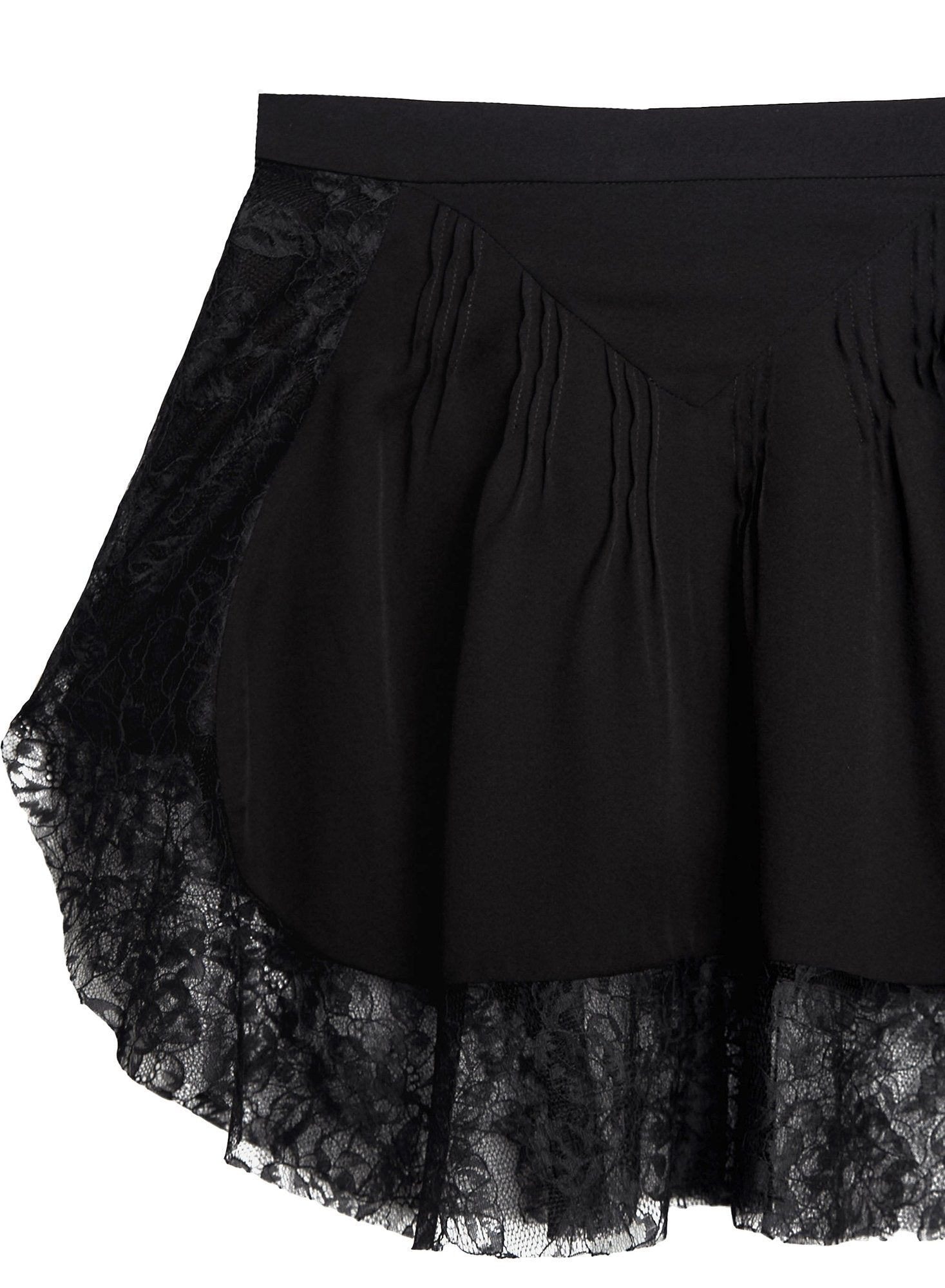 Loulou Lace Border Pintuck Skirt