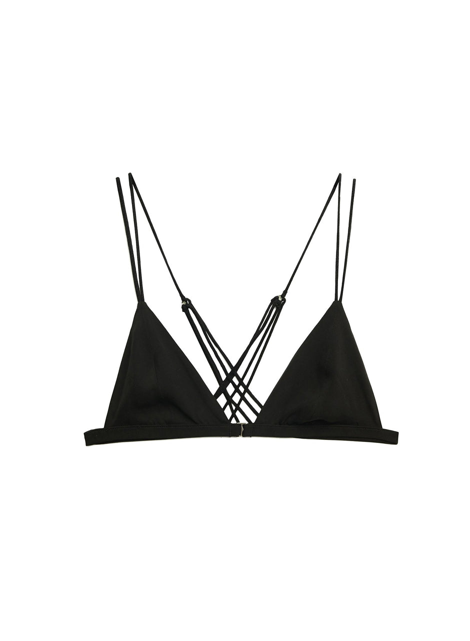 Black - Laced Triangle Bra | Fleur du Mal - DEMO