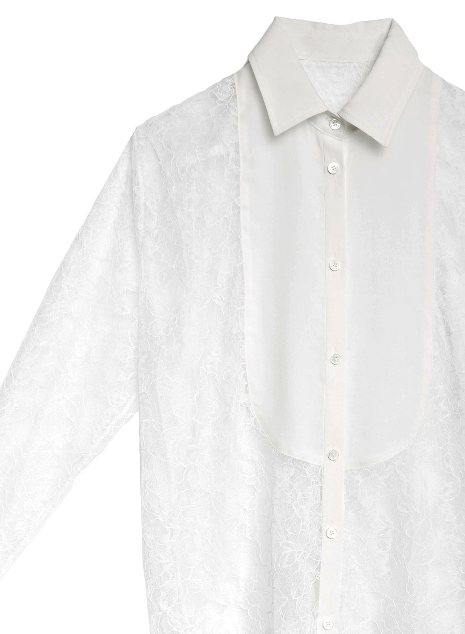 Ivory - Tuxedo Bib Shirt | Fleur du Mal - DEMO