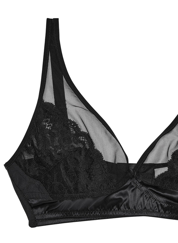 Black - Fuller Cup Charlotte Soft Bralette | Fleur du Mal - DEMO