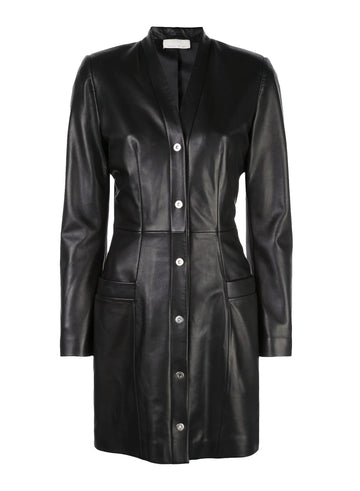 Black - Leather Power Dress | Fleur du Mal - DEMO