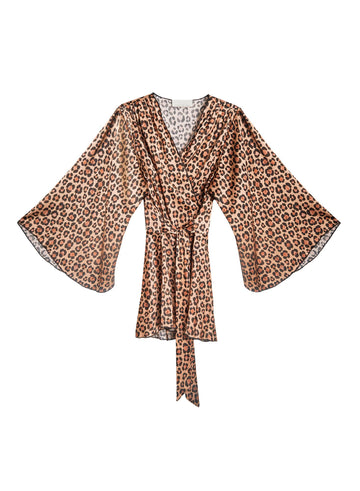 Leopard print - Angel Sleeve Robe | Fleur du Mal - DEMO