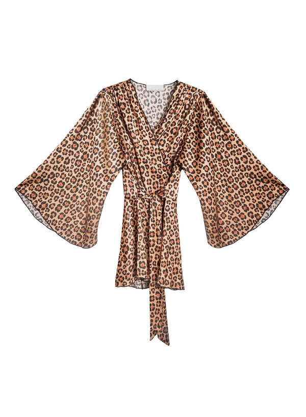Leopard print - Angel Sleeve Robe | Fleur du Mal - DEMO