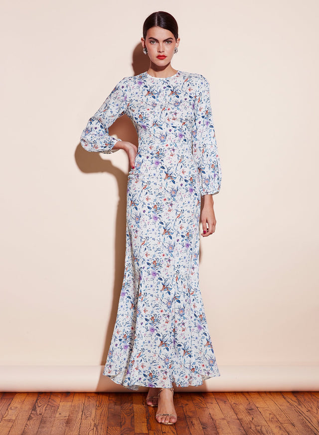 Light jungle print - Georgette Mermaid Dress | Fleur du Mal - DEMO