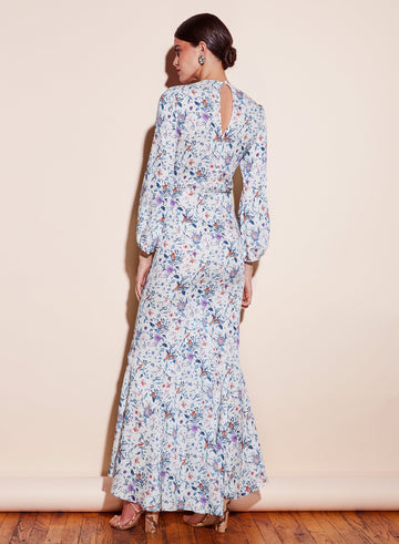 Light jungle print - Georgette Mermaid Dress | Fleur du Mal - DEMO