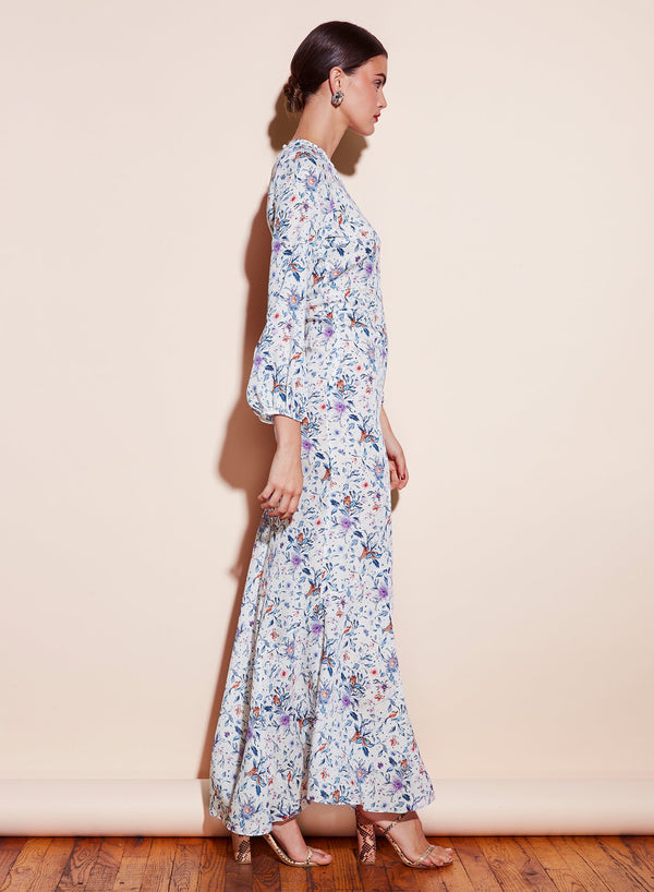 Light jungle print - Georgette Mermaid Dress | Fleur du Mal - DEMO