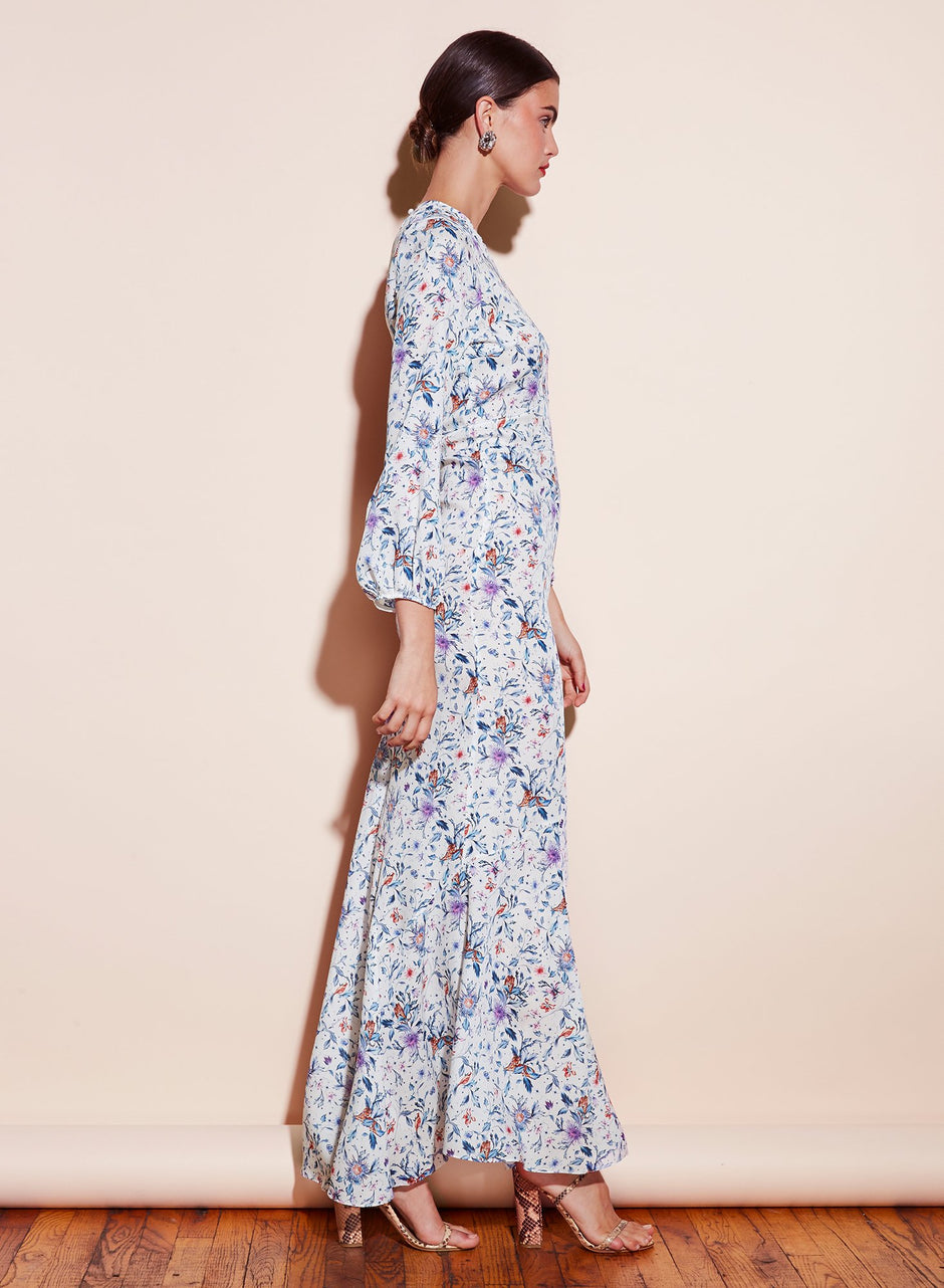 Light jungle print - Georgette Mermaid Dress | Fleur du Mal - DEMO