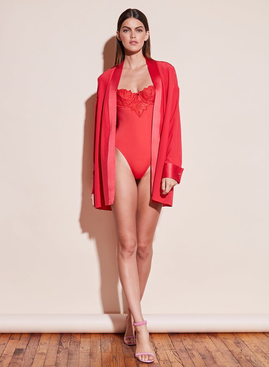 Red poppy - Lily Cupped One Piece Swimsuit | Fleur du Mal - DEMO