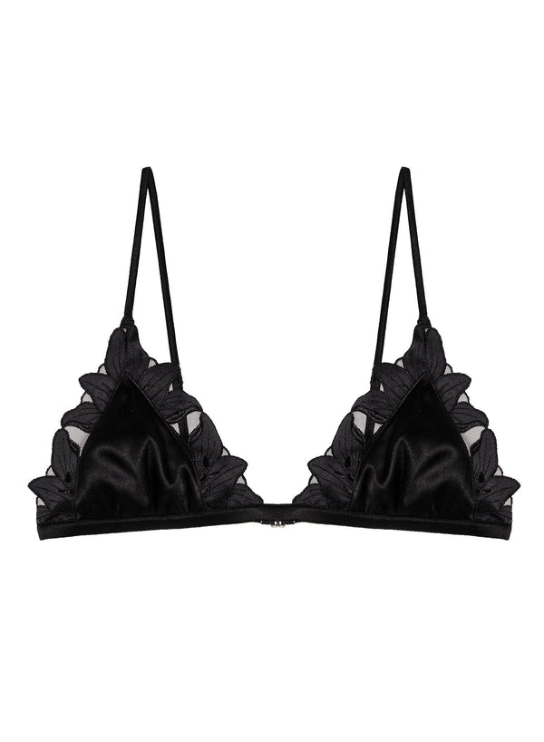 Black - Lily Triangle Bralette | Fleur du Mal - DEMO