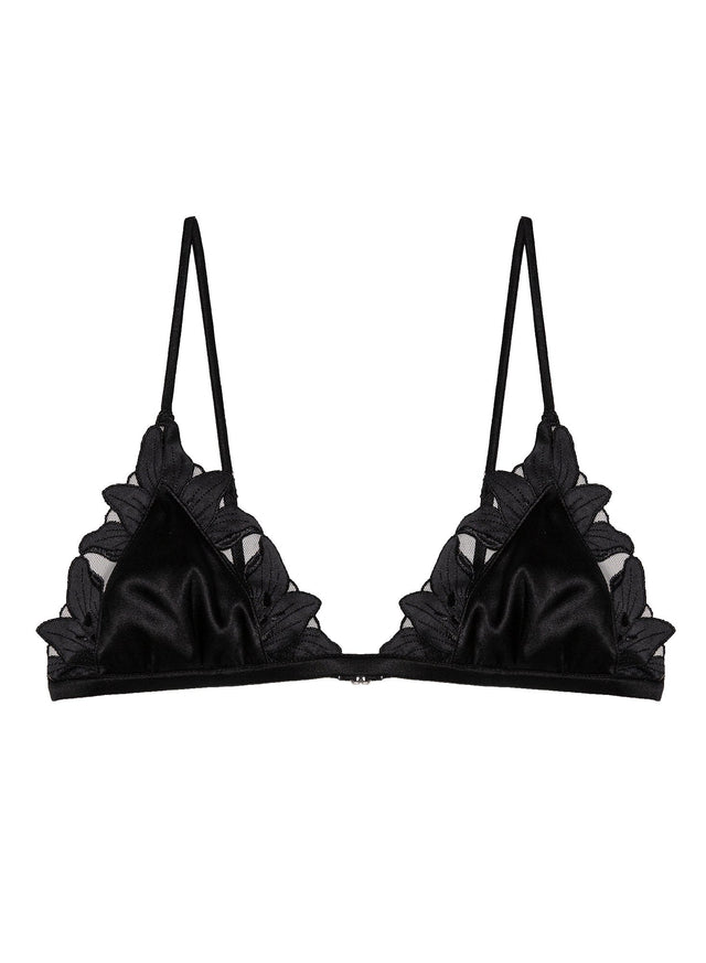 Black - Lily Triangle Bralette | Fleur du Mal - DEMO