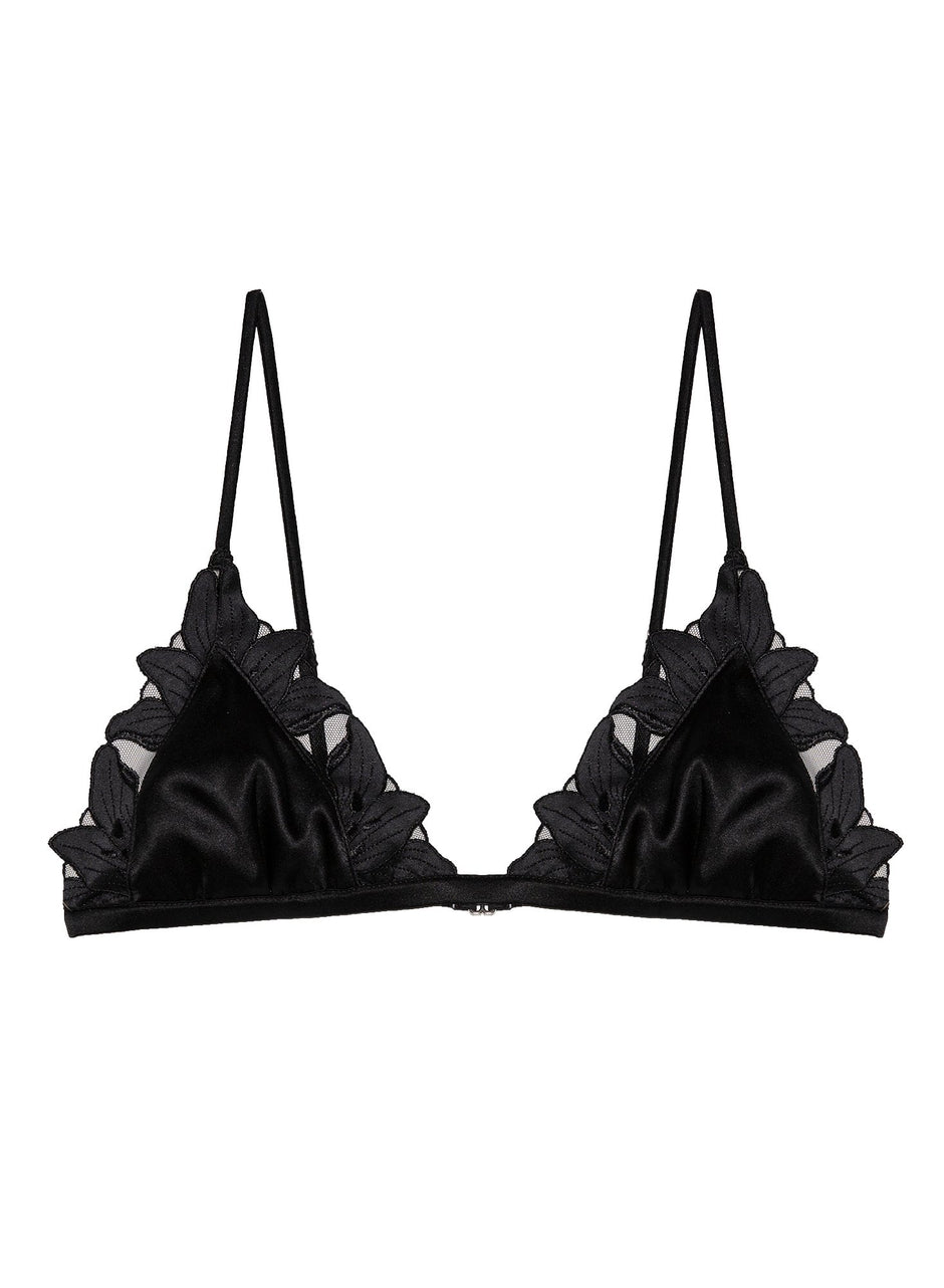 Black - Lily Triangle Bralette | Fleur du Mal - DEMO