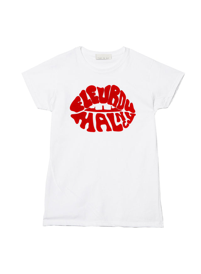 White - Fleur Lips Tee | Fleur du Mal - DEMO