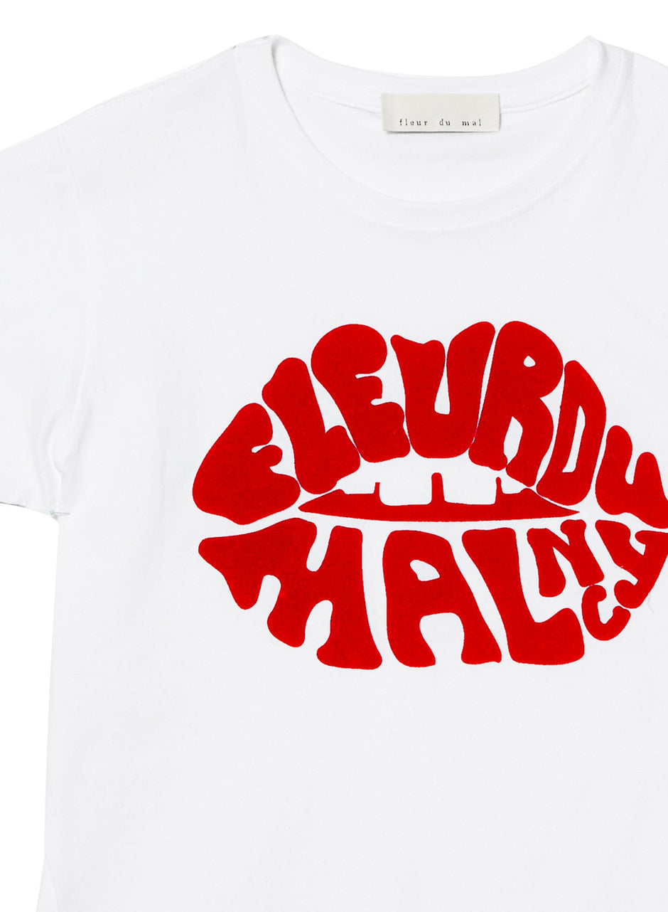 White - Fleur Lips Tee | Fleur du Mal - DEMO