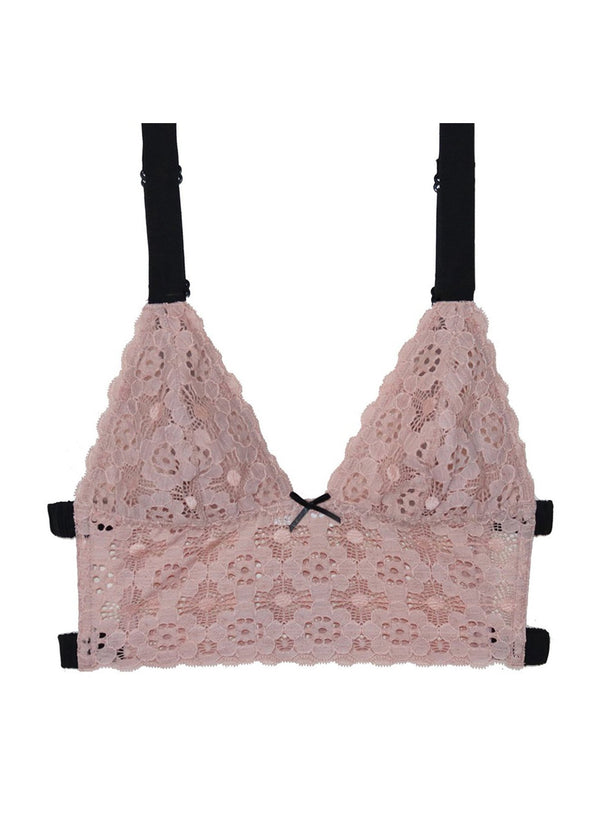Blush - Crochet Lace Longline Triangle Bra | Fleur du Mal - DEMO