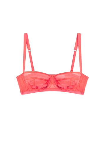 Neon raspberry - Logo Embroidered Tricot Balconette | Fleur du Mal - DEMO