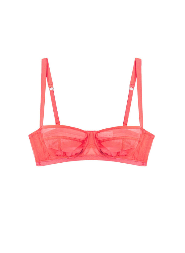 Neon raspberry - Logo Embroidered Tricot Balconette | Fleur du Mal - DEMO
