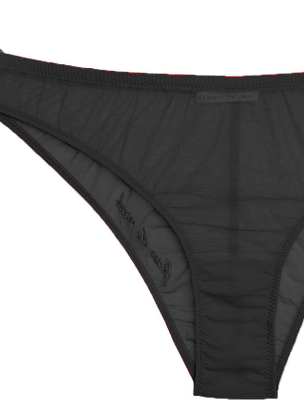 Black - Logo Embroidered Tricot Hipster | Fleur du Mal - DEMO