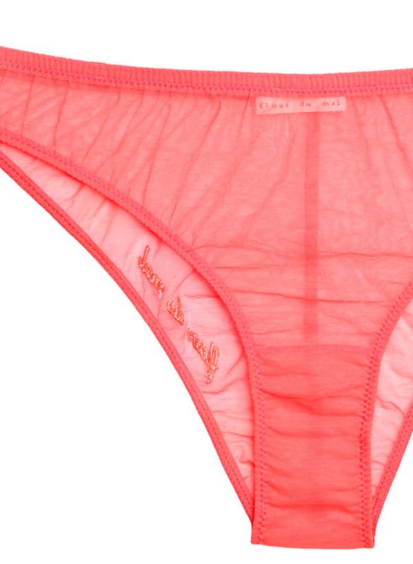 Neon raspberry - Logo Embroidered Tricot Hipster | Fleur du Mal - DEMO
