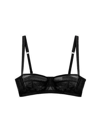 Black - Tricot Balconette Bra | Fleur du Mal - DEMO