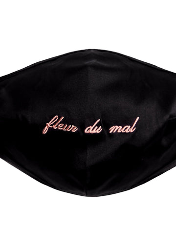 Black - Logo Silk Face Mask | Fleur du Mal - DEMO