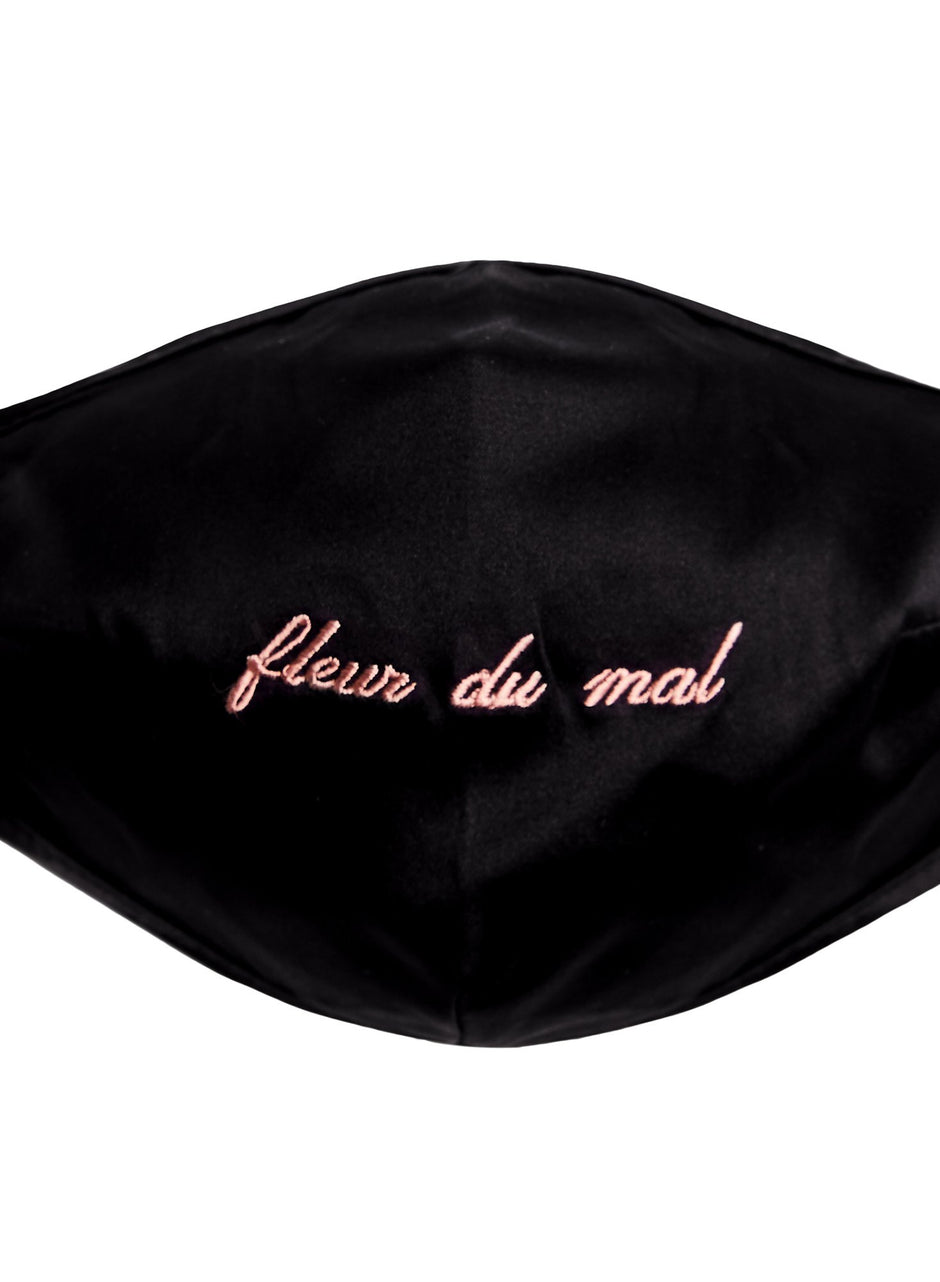Black - Logo Silk Face Mask | Fleur du Mal - DEMO