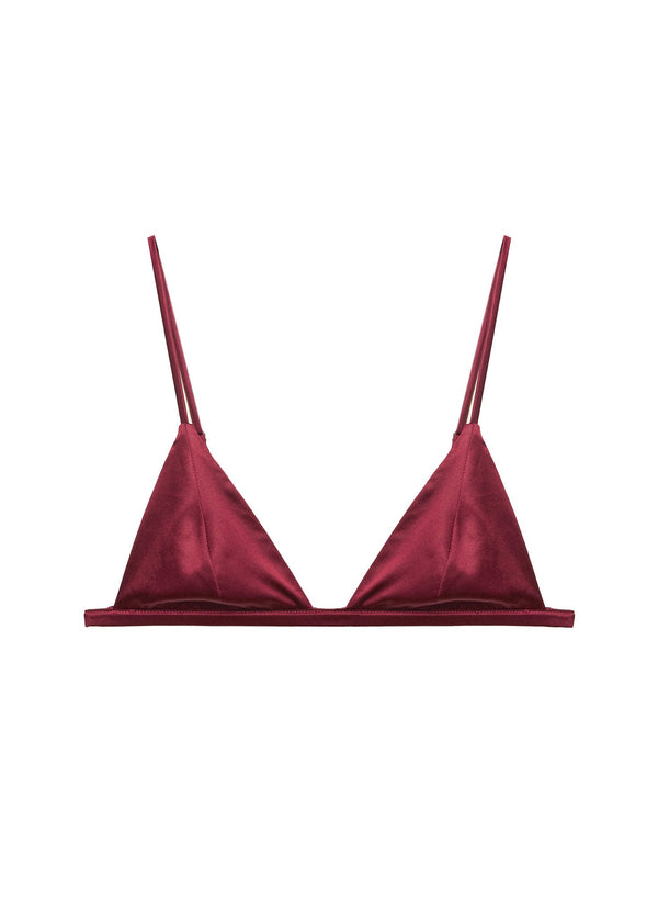 Maroon - Luxe Triangle Bra | Fleur du Mal - DEMO