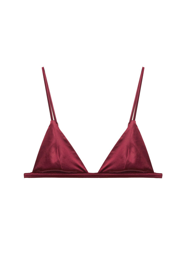Maroon - Luxe Triangle Bra | Fleur du Mal - DEMO