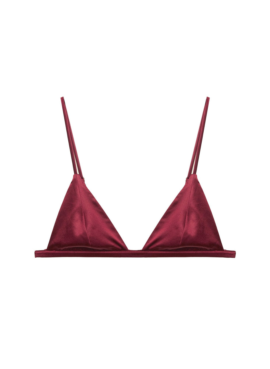 Maroon - Luxe Triangle Bra | Fleur du Mal - DEMO