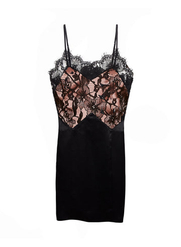 Black - Magnolia Lace Seamed Slip | Fleur du Mal - DEMO