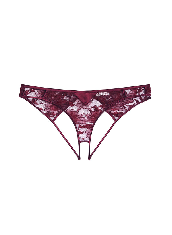 Mulberry - Magnolia Lace Ouvert Panty | Fleur du Mal - DEMO