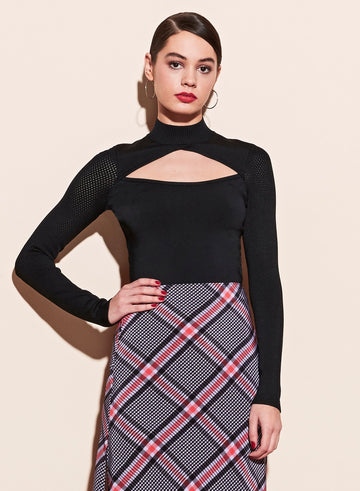 Black - Cutout Knit Top | Fleur du Mal - DEMO