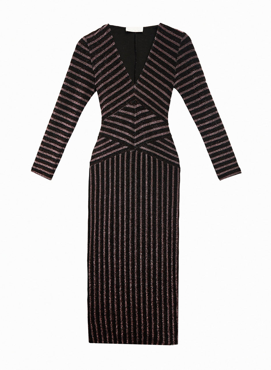 Bisou stripe - Mitered Knit Dress | Fleur du Mal - DEMO