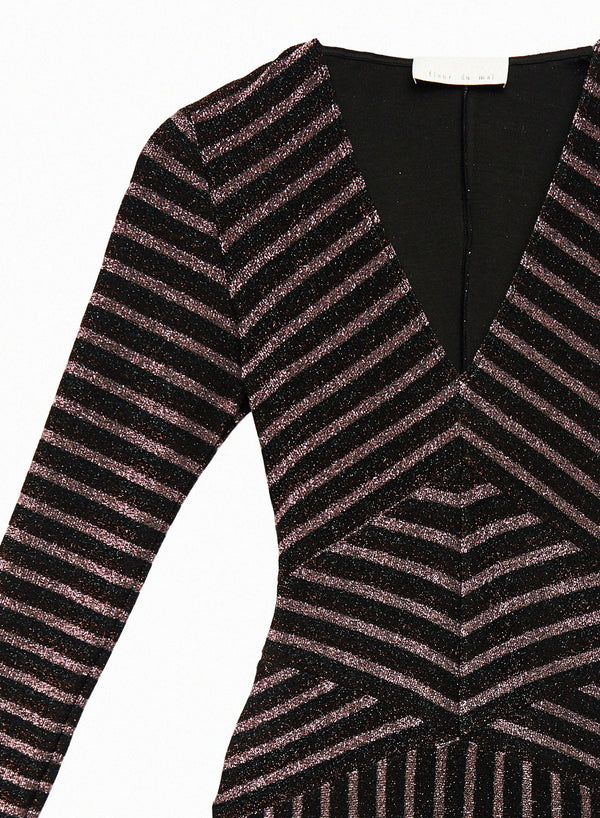 Bisou stripe - Mitered Knit Dress | Fleur du Mal - DEMO