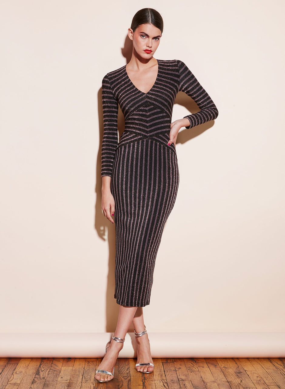 Bisou stripe - Mitered Knit Dress | Fleur du Mal - DEMO