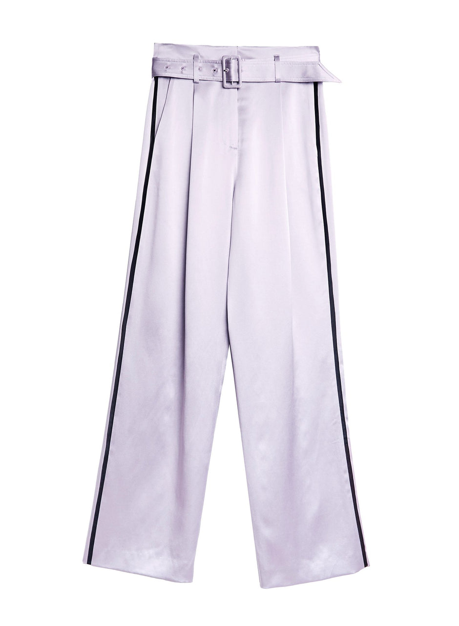 Moonbeam - Silk Piping Belted Pants | Fleur du Mal - DEMO