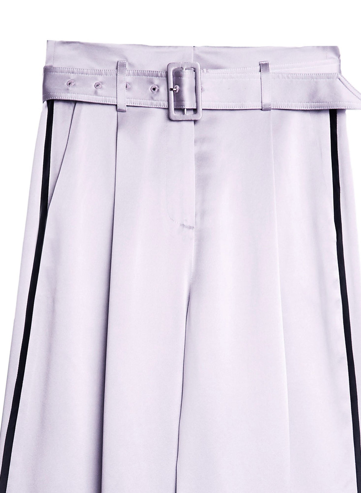 Silk Piping Belted Pants